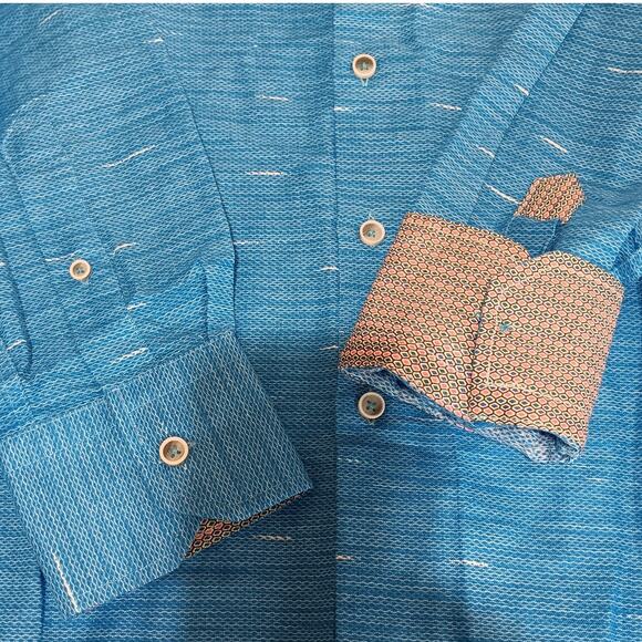 Robert Graham Mens Classic Fit Brixton Long Sleeves Button Up Flip Cuff Shirt - Picture 6 of 15